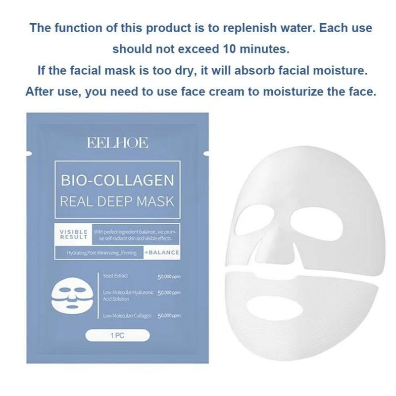 Collagen Facial Mask, 4 Counts box Deep Moisturizing & Brightening & Nourishing Facial Mask, Facial Skin Care Product for Women & Men