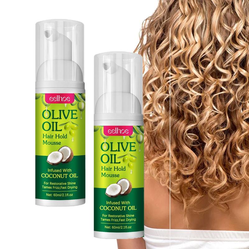 Olive Oil Hair Styling Mousse,Hydrate Permanent Anti-frizz Mousse for Curly Hair Styling and Moisturizing Care,Nourishing and Moisturizing