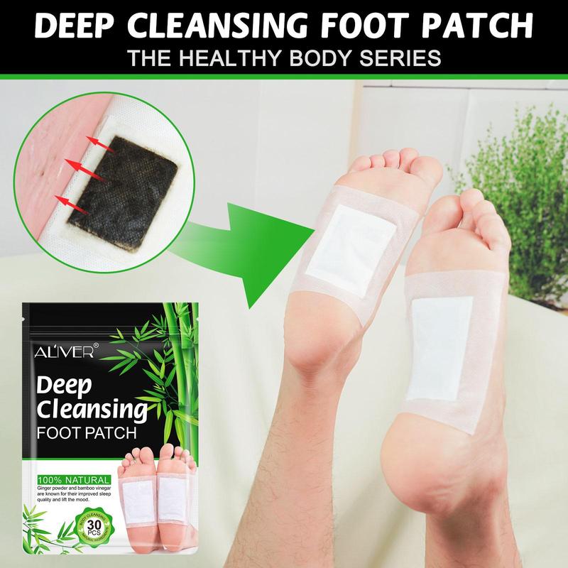 Deep Cleansing Foot Patch, 30pcs box Natural Bamboo Charcoal Foot Patch, Foot Care Product for Women & Men, Birthday Gift, Sleeping Mask for Foot, Body Care Products