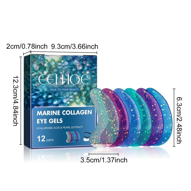 Marine Collagen Eye Gel Patches, 12pcs box Moisturizing Eye Mask, Eye Care Product for Women & Men