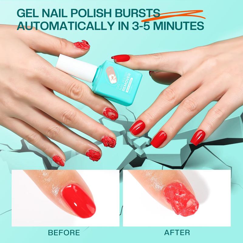 Gel Nail Polish Remover: Gel Polish Remover for Nails with Cuticle Pusher Scraper Quickly & Easily & Effectively Remove Gel Nail Polish in 5 Minutes No Need Soaking or Wrapping