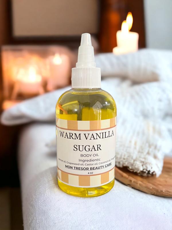 Warm Vanilla Sugar Body Oil, moisturizer, hydrating, warm, sweet vanilla, jasmine, musk caramelized vanilla sugar, sandalwood, cruelty free, vegan friendly Moisturizing Gentle Body Care Daily Scent Aroma Moisture Sensitive Scented