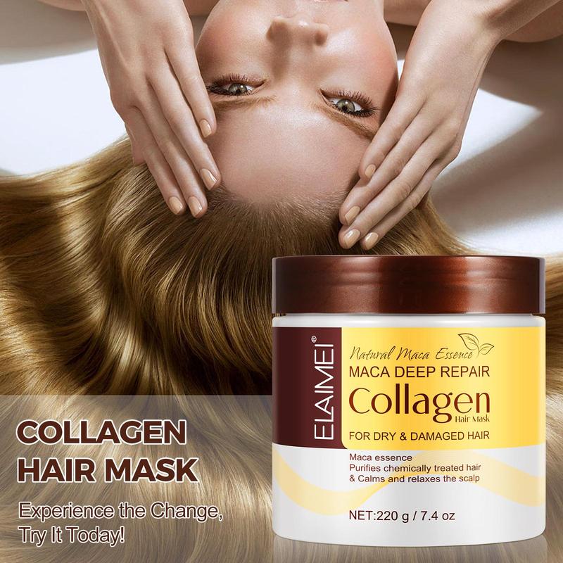 Collagen Hair Mask, Deep Moisturizing Hair Mask, Hair Care & Styling Product for Dry & Damaged Hair, Suitable for Women & Men