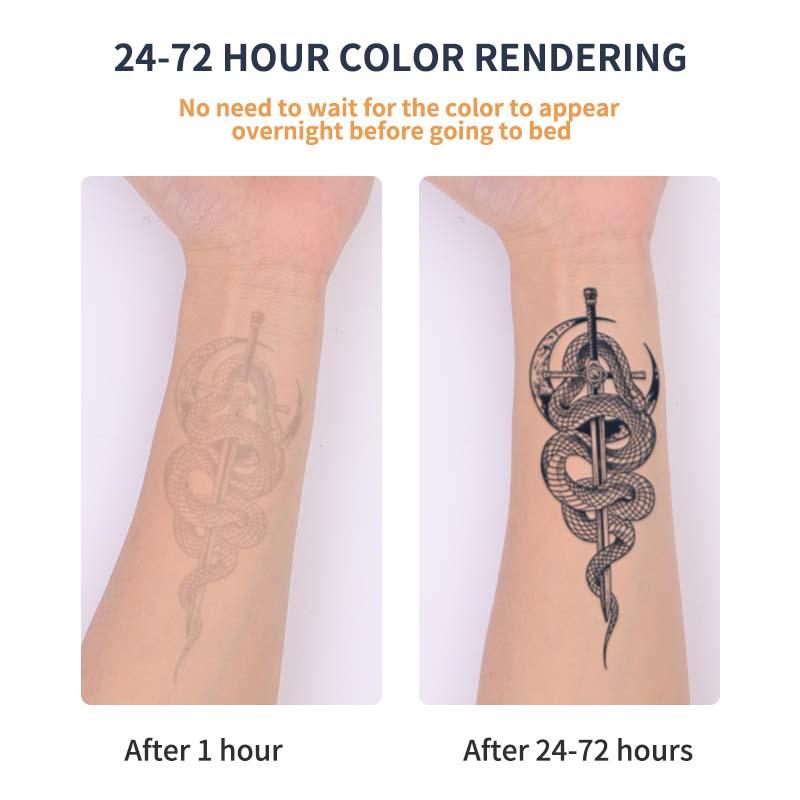 Snake & Sword Pattern Temporary Tattoo Sticker, 1 Count Waterproof Non-reflective Tattoo Sticker For Men