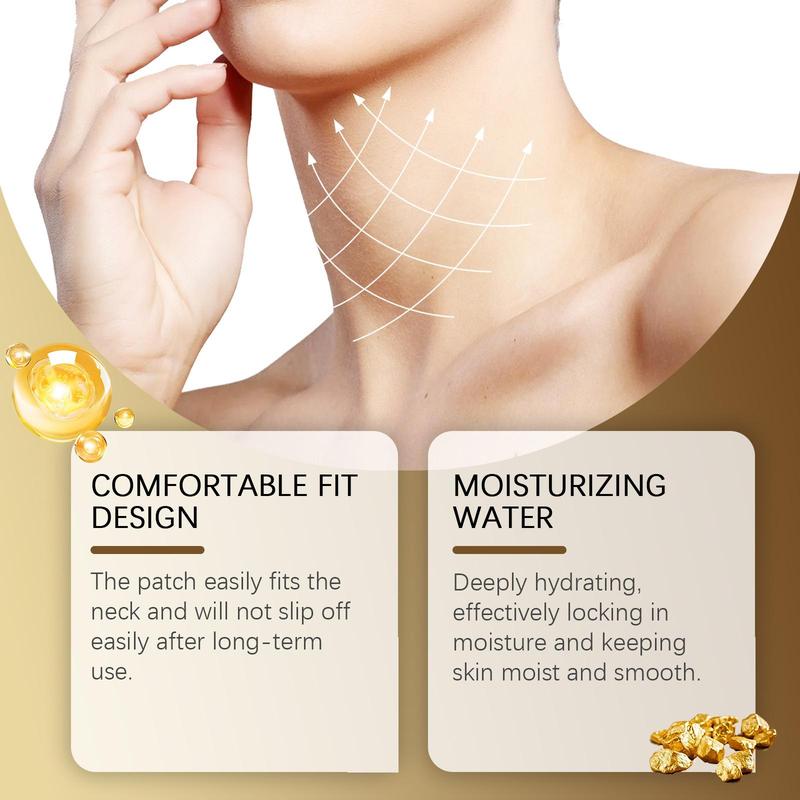 24k Gold Collagen Neck Patches, 5 Counts box Moisturizing Neck Masks, Neck Care Patches, Skin Firming Patches, Neck Skin Care Products