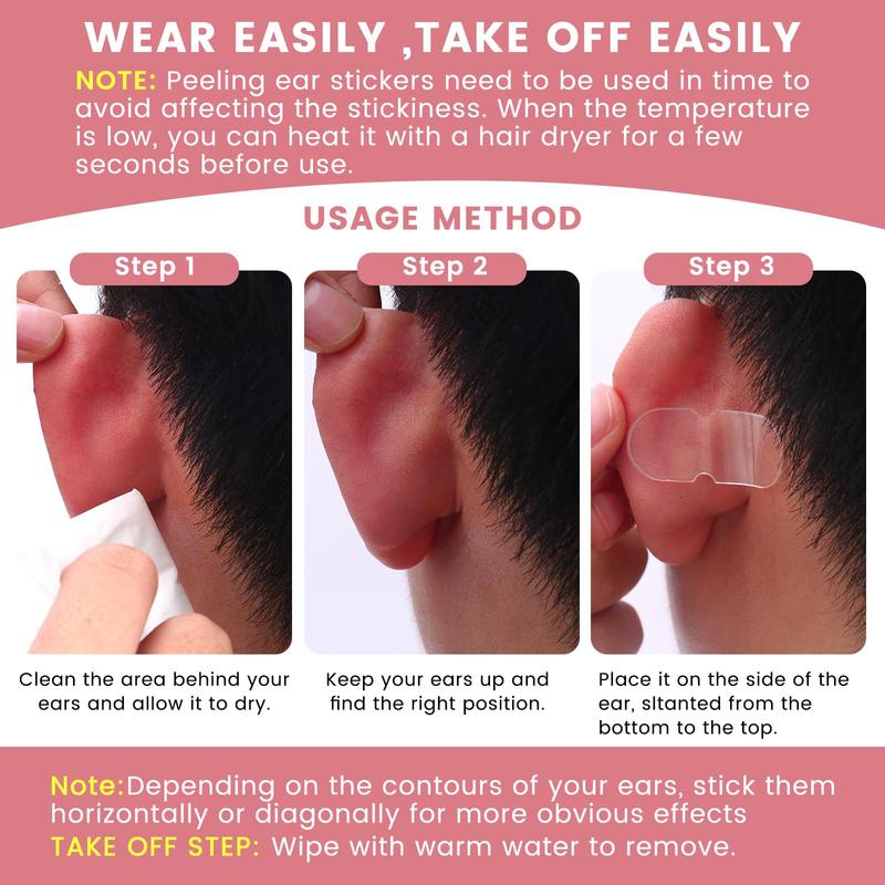 Invisible Ear Sticker, 30 60pcs Waterproof Ear Support Sticker, Breathable Ear Cover Sticker, Skin Care Tool for Women & Men