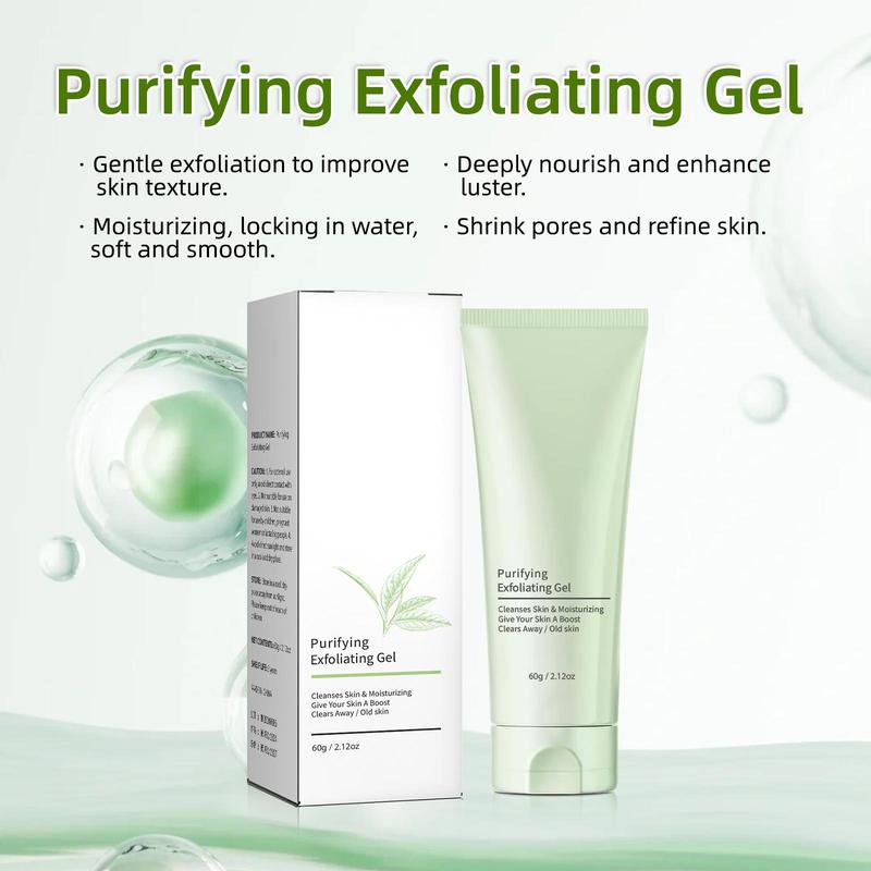 Green Tea Exfoliating Gel, Deep Cleansing Face & Body Scrub, Moisturizing Facial Skin Care Product for Women & Men