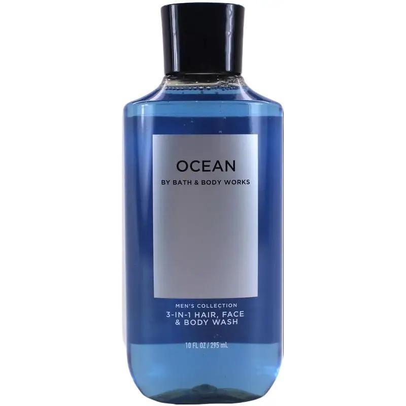 Bath & Body Works Men's OCEAN 3-1 Hair Face Body Wash Gel Shampoo 10 Oz Body Care Scent