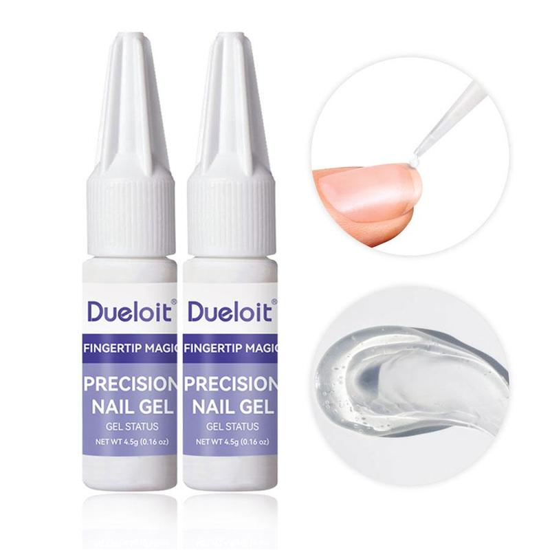 4.5g Nail Art Gel (2 Counts set), Fast Bonding Adhesive False Nail Glue Gel, Quick Drying Nail Art Gel, Nail Art & Nail Polish for Home & Salon Use, Cosmetic Products