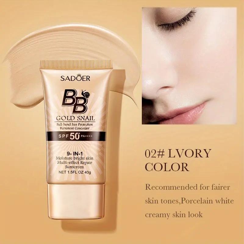 Long-lasting Golden Snail Bb Cream, Natural Look Liquid Concealer Foundation, Skin Color Corrective Makeup Cream, Lightweight Facial Makeup Products