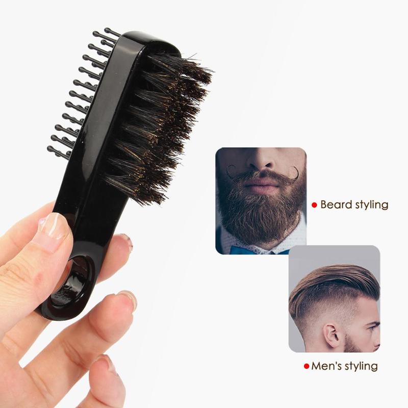 Men's Beard Styling Tool Set, 3 Counts set Stainless Steel Razor Holder & Double Sided Brush & Blade Holder, Professional Beard Styling Tool Set