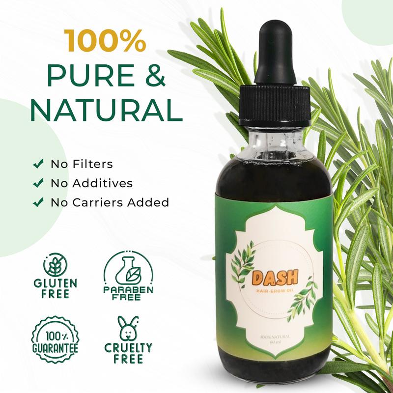 Dash Natural Hair Grow Oil, Hair Growth product, Rosemary Oil for Hair Growth, Follicles Strengthening Oil, Nourishing Treatment for Split Ends, For All Hair Type Silicone Free, Hair Nutrition, Hair Growth, Haircare,Jojoba Olive Peppermint Comfort