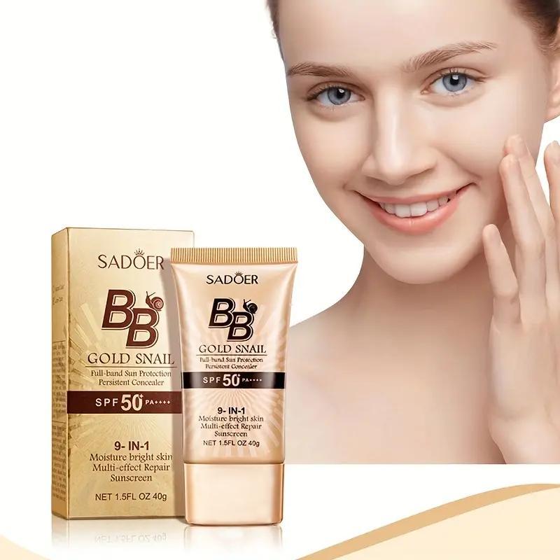 Long-lasting Golden Snail Bb Cream, Natural Look Liquid Concealer Foundation, Skin Color Corrective Makeup Cream, Lightweight Facial Makeup Products