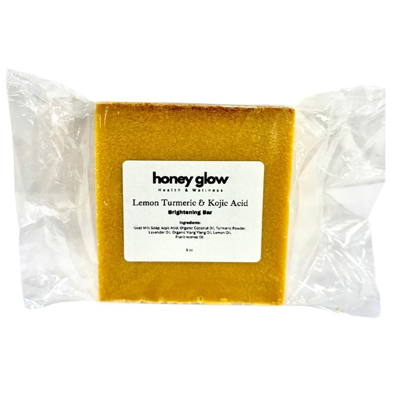 Honey Glow Lemon Turmeric & Kojic Acid Brightening Soap, Dark Spot Remover