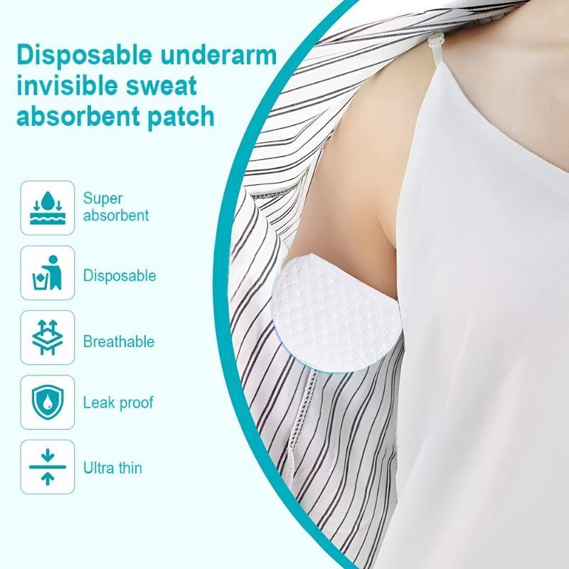 Breathable Armpit Sweat Pads, 30pcs Disposable Underarm Absorption Sweat Pad, Invisible Armpit Sweat Pad Shields, Absorbent Antiperspirant Sticker Patches