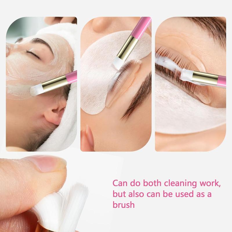 Lash Shampoo for Lash Extensions - 60ML Lash Extension Cleanser with Lash Fan Cleaning Brush Rinse Bottle and 50Pcs Mascara Brush, Rich Foam Lash Extension Wash(Pink)