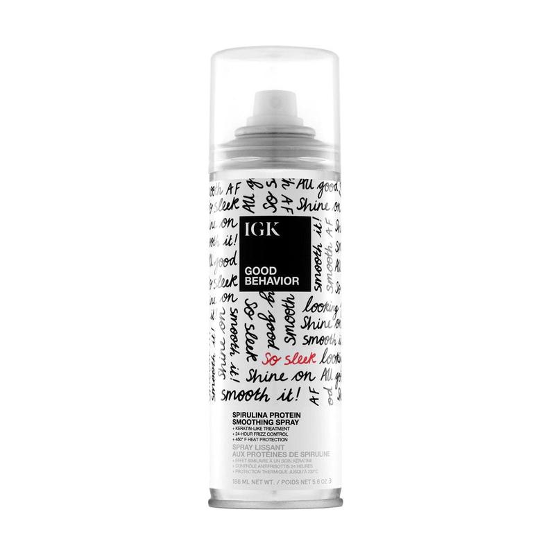 IGK GOOD BEHAVIOR Spirulina Protein Smoothing Spray | Keratin Like Treatment + Frizz Control + Heat Protectant | Vegan + Cruelty Free | 5.6 Oz