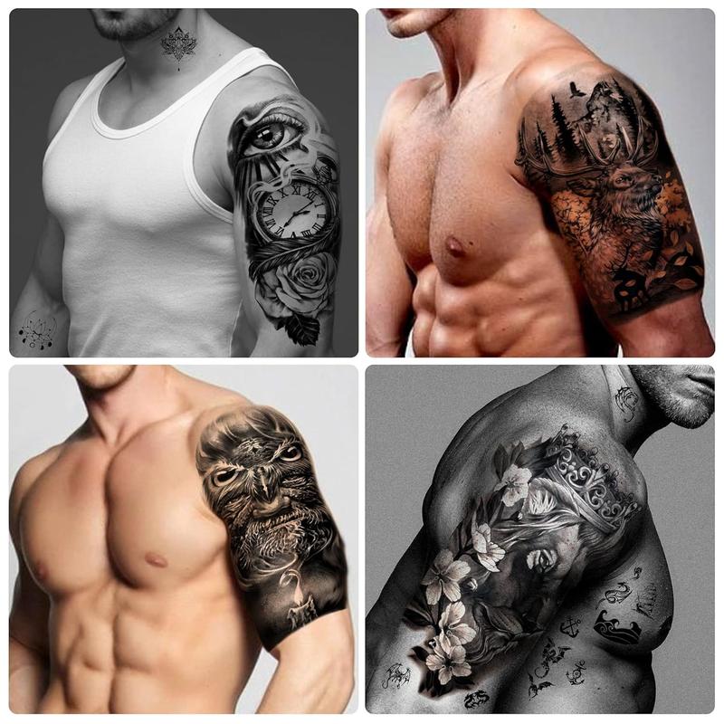 Trending! 46 Sheets of Full Arm Temporary Tattoos for Men and Women (Length 22.8