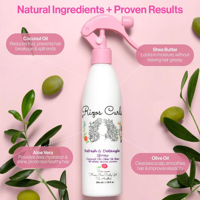 Rizos Curls Refresh & Detangle Spray for Nourished, Shiny, Frizz-Free Hair