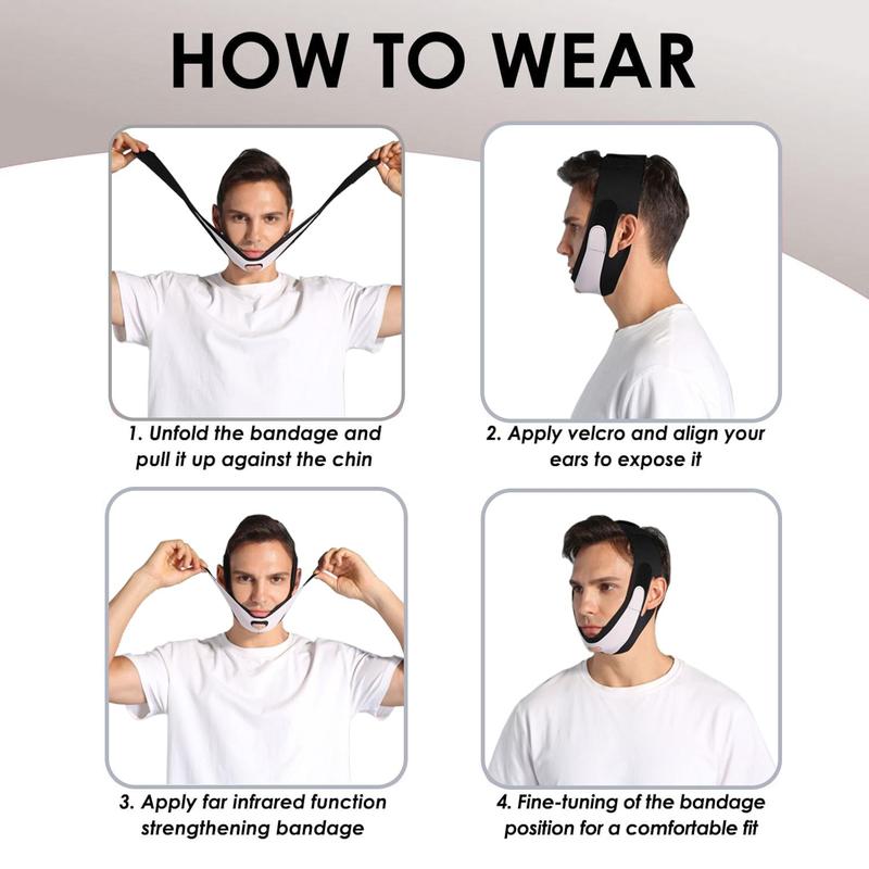 Double Chin Mask, 360° Physical V Line Face Chin Lifting Strap, Jaw Exerciser for Men, Face Lifting Tool for Men Daily Use