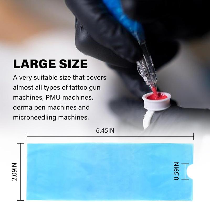 200Pcs Tattoo Machine Covers,  Machine Covers Tattoo Supplies  Supplies Disposable Clear Plastic Tattoo Gun Wrap Tattoo Pen Covers Tattoo Grip Wrap Sleeves(Blue 2.09 inch x 6.45 inch)