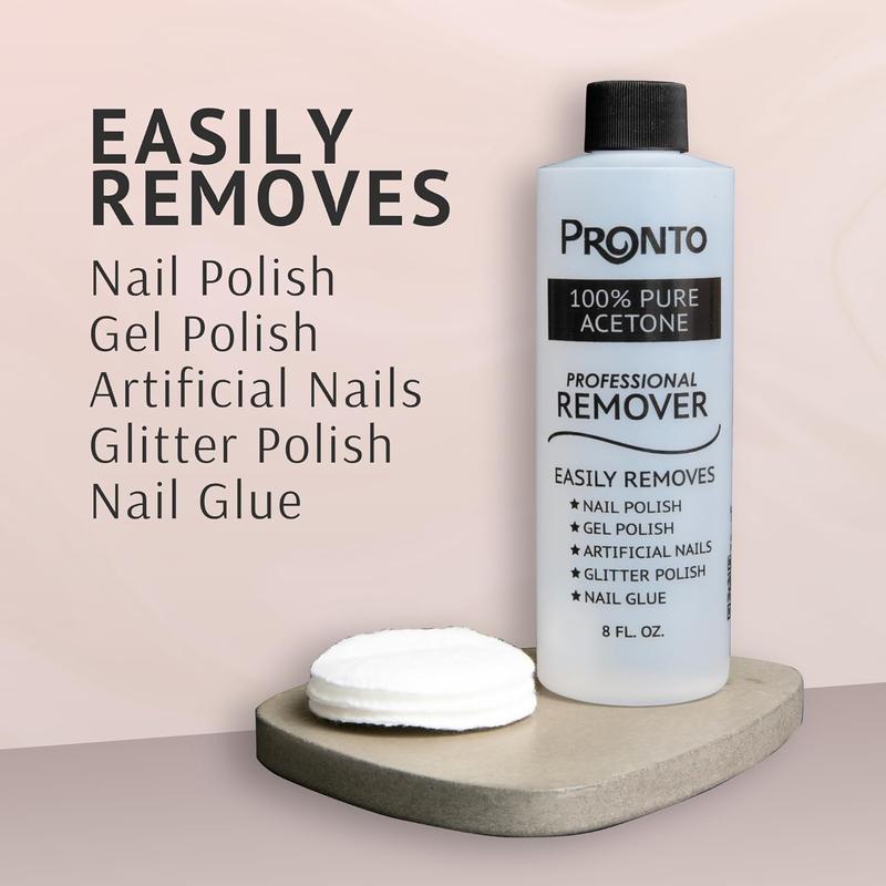 Gel Nail Polish Remover Kit - 8 oz 100% Pure Acetone, Nail File, Nail Polish Soaking Bowl, Cuticle Oil for Nail Care + Manicure Kit with Nail Polishing Block, Cuticle Pusher and Nail Scraper for Convenience