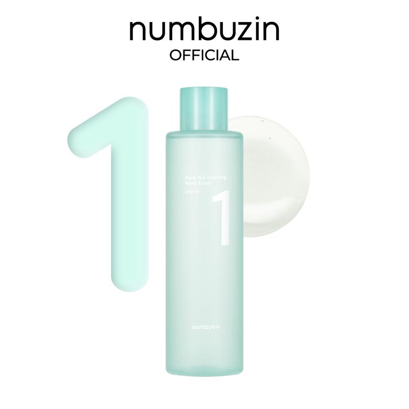 numbuzin No.1 Pure-Full Calming Herb Toner | Breakouts, Redness, Excess Oil Control, Blackhead Removal | Centella Asiatica, Heartleaf, Licorice Root | Acne-Prone, Sensitive Skin | 10.14 fl. oz.