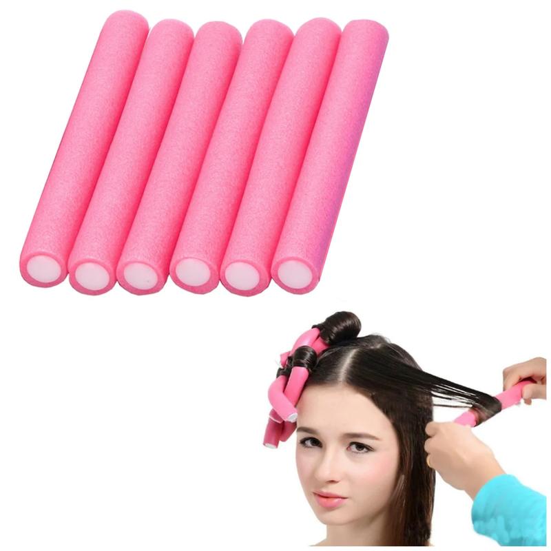 9.5inch 6pcs Heatless hair curler  Hair Rollers Perm Rods Flexible Curlers Soft Foam Curls Tool Salon Styling Haircare