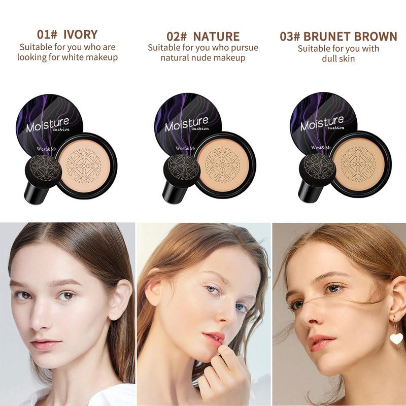 Mushroom Head Air Cushion BB Cream, Help Brighten and Moisturize Skin, Concealer Contour Cream, Long-lasting