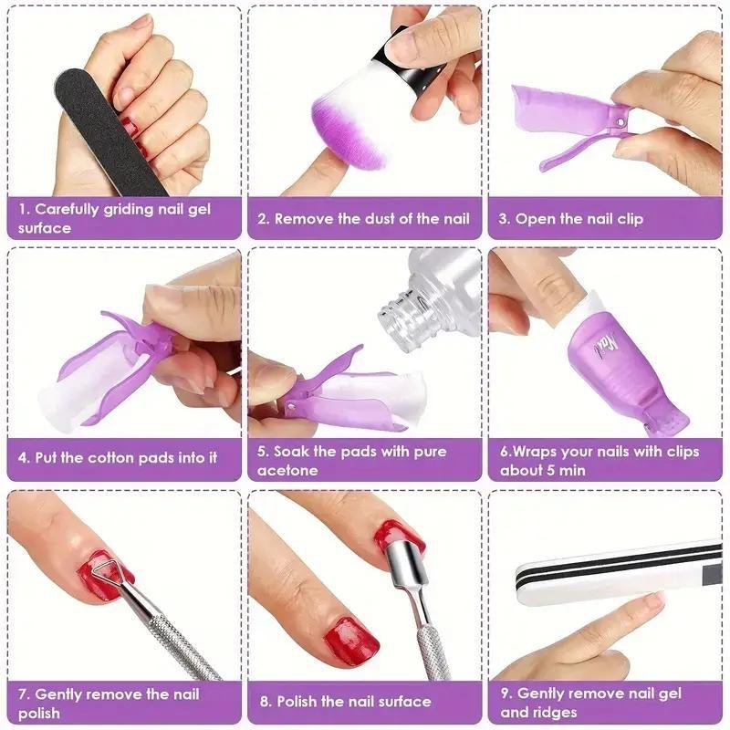 Gel Nail Polish Remover Kit, 1 Set Professional Nail Art Removing Tool, Multifunctional Nail Art Removal Product, Manicure & Pedicure Tools