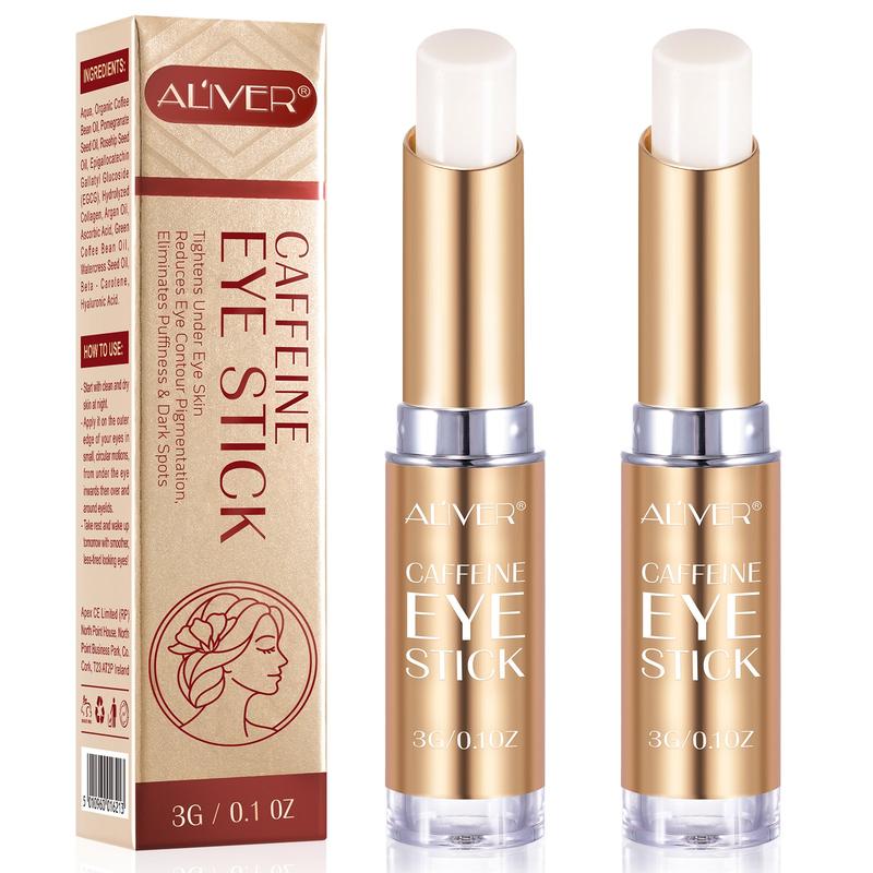 ALIVER Caffeine Eye Stick, Comfort Eye Cream for Dark Circles, Wrinkle and Puffiness, Fine Lines (2PCS)