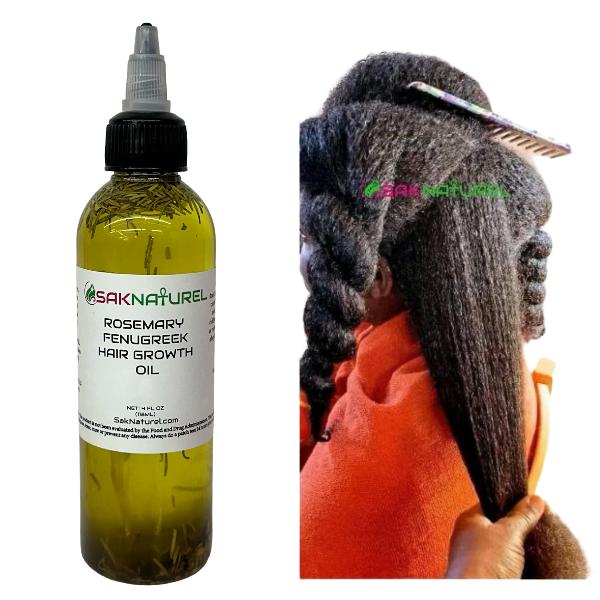 SakNaturel Extra Strength Rosemary Fenugreek Hair Growth oil - Long Hair - Thick Hair - Fast Hair Growth - Ayurverdic Hair growth oil - Rosemary Hair Oil - Hibiscus Hair growth oil - Indian Hair Growth oil - Chebe Hair Growth Oil Organic - Herbal Haircare