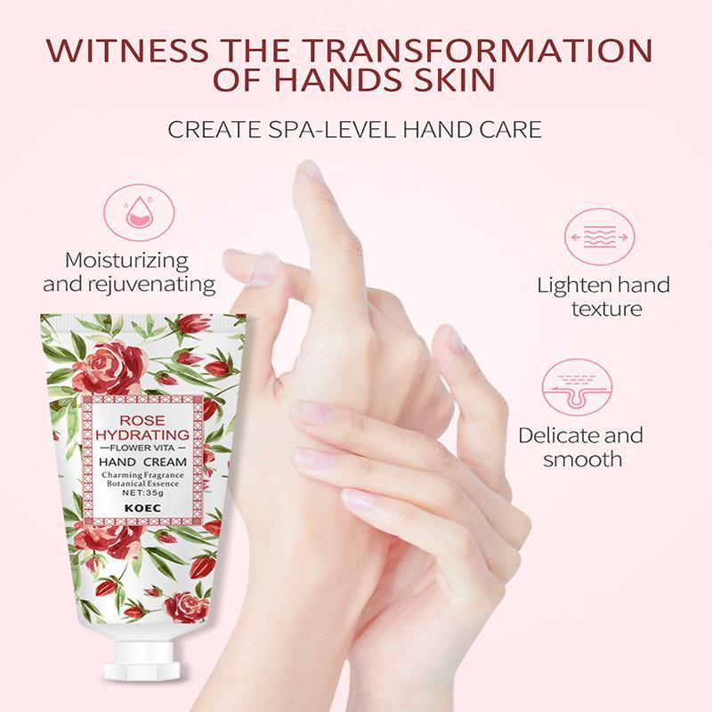 Natural Plant Fragrance Moisturizing Hand Cream, 35g Nourishing Hand Cream, Hydrating Hand Lotion for Dry Cracked Hands, Exfoliating Hand Care Product for Women & Men