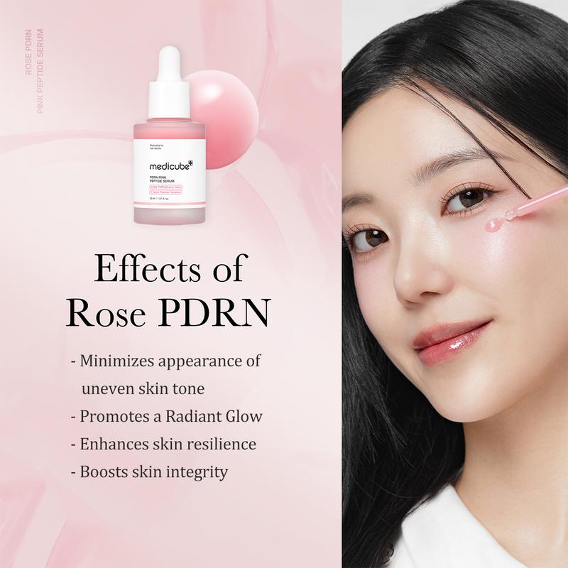 [Medicube Official Shop] Rose PDRN Pink Peptide Serum - Vegan, The Viral Skin Boosting Pink Glow Serum ㅣ Kbeauty , Korean Skincare , Collagen , Glass Glow , uneven skintone , PDRN , peptide