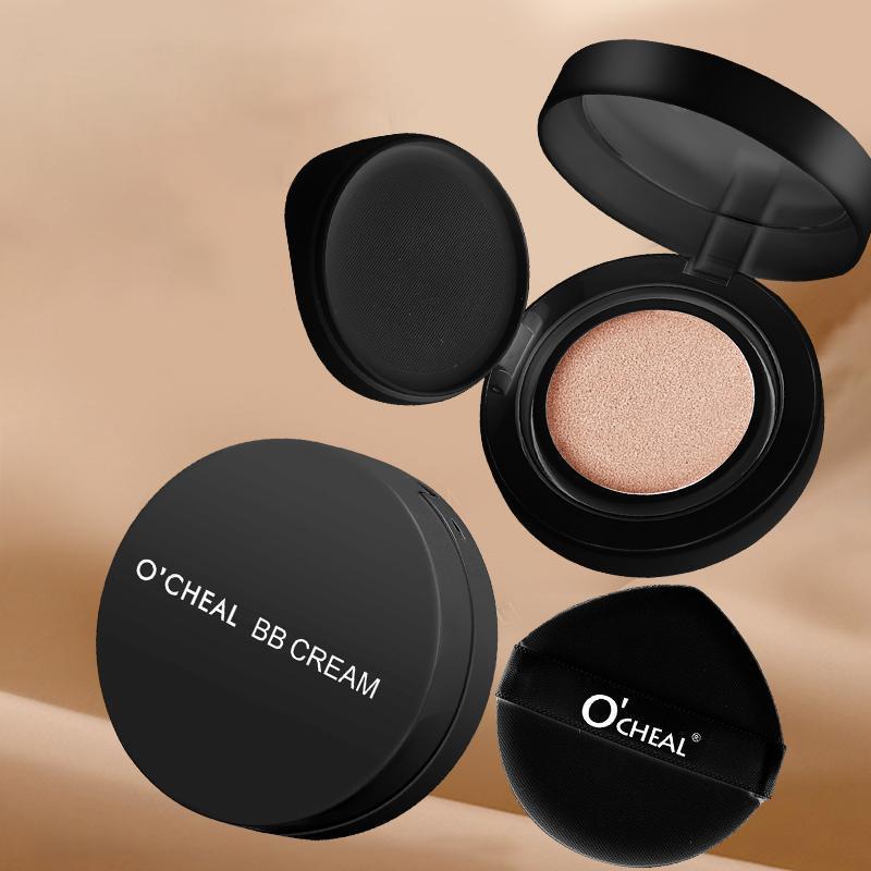 Long-lasting Concealer Cushion Compact, 1 Box Waterproof Full Coverage Air Cushion BB Cream, Cosmetic Product for Women & Girls