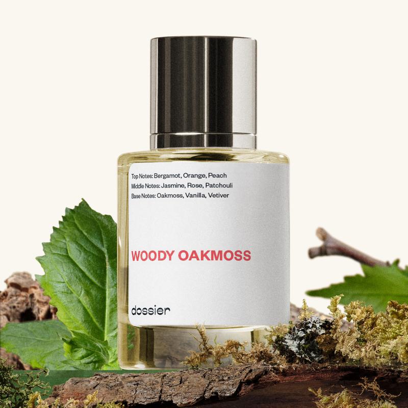 Woody Oakmoss, Dossier, Women, 50ml-100ml, Eau de Parfum, Bergamot, Orange, Peach, Jasmine, Rose, Patchouli, Vetiver