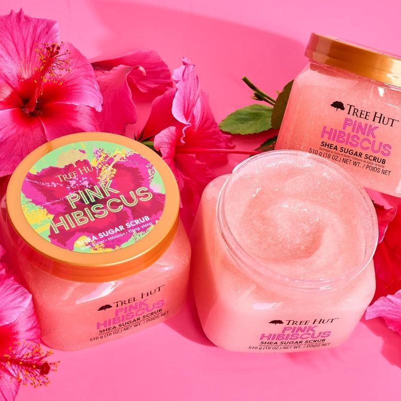 Pink Hibiscus Shea Sugar Exfoliating & Hydrating Body Scrub, 18 Oz sugar scrubs