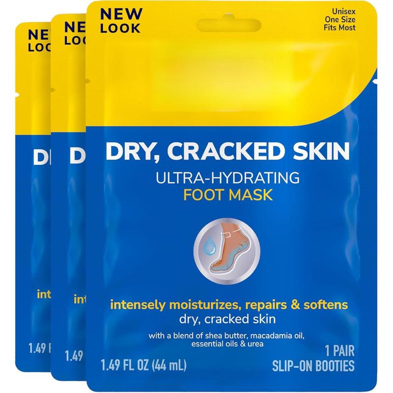 Cracked Skin, Ultra Hydrating Foot Mask, 3 Pairs Moisturizing Socks: Intensely Moisturizes Repairs and Softens Rough Dry Skin with Urea & Essential Oils for Dry Cracked Feet