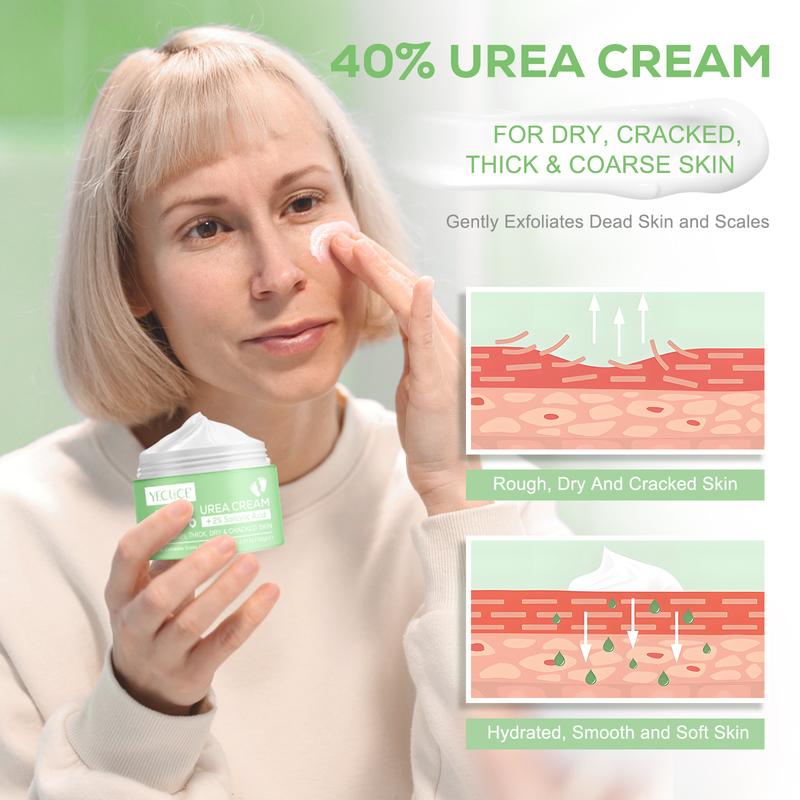 Urea Cream 40% plus Salicylic Acid 2% - Maximum Strength for Dry, Cracked Feet and Hands - Moisturizes and Softens Heels, Elbows, Nails, and Knees  (120g)