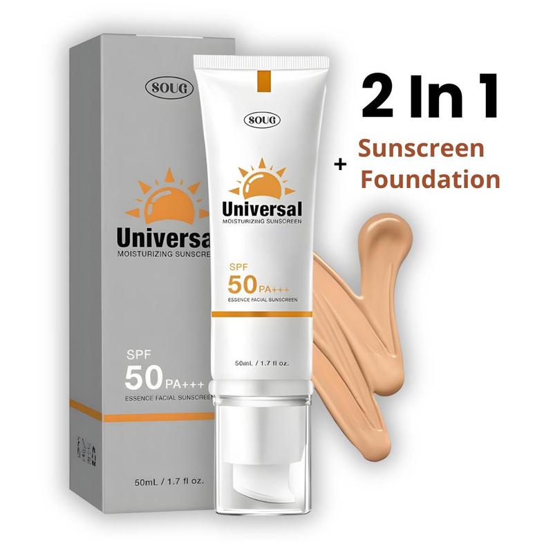 SPF 50+ Tinted Sunscreen | Lightweight All-in-One Sunscreen & Foundation |Travel Size Sunscreen | Hydrating Provides broad-spectrum UV protection.