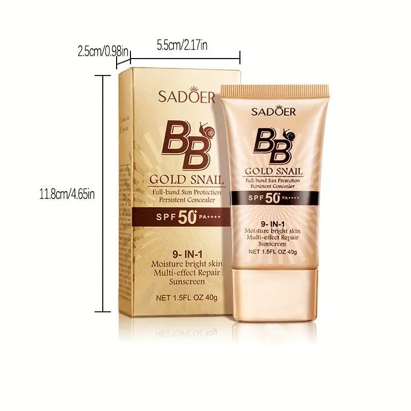 Long-lasting Golden Snail Bb Cream, Natural Look Liquid Concealer Foundation, Skin Color Corrective Makeup Cream, Lightweight Facial Makeup Products