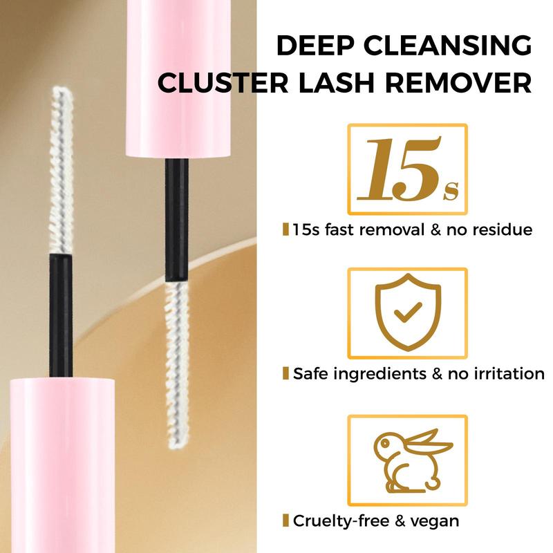 Double-ended False Eyelash Bond & Remover, 1 Count Professional Cluster Lash Glue & Remover for Individual Lashes, Waterproof Mascara Wand Comfortable Lash Adhesive & Remover