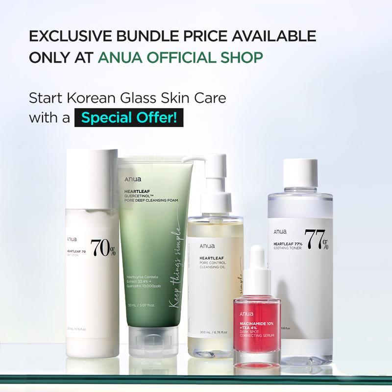 [Anua Official Shop] Ultimate Skincare Routine Set ( Cleansing oil + Facial Foam Cleanser +Toner + anuadarkspotsserum + Moisturizer), Hydrating Korean Skincare