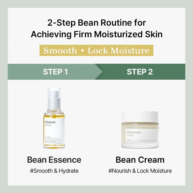 [mixsoon Official Shop] Bean Essence(1.69 Fl. Oz, 50ml) + Bean Cream (1.69 Fl. Oz, 50ml) | Natural Fermented Soybean Essence for Glass Skin Korean