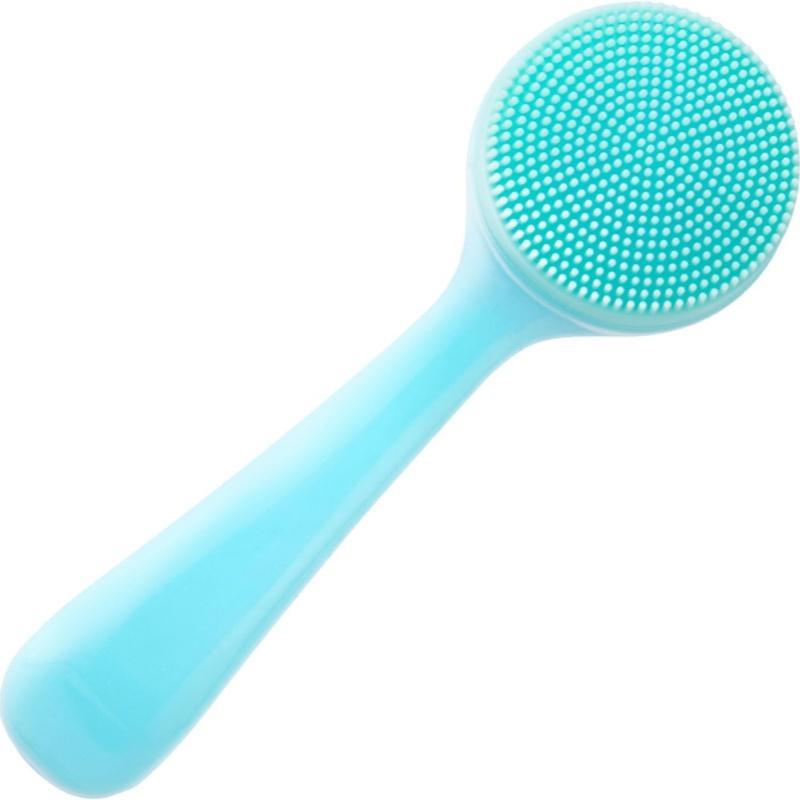 Portable Double Sided Silicone Facial Scrubber, Facial Cleaning Brush, Long Handle Face Exfoliator Massage Brush, Shower Cleaning Brush for Women Men, Blush Silicone Face Brush, Face Wash Skin Care Tools, Cosmetic Makeup Tools Beauty Gifts