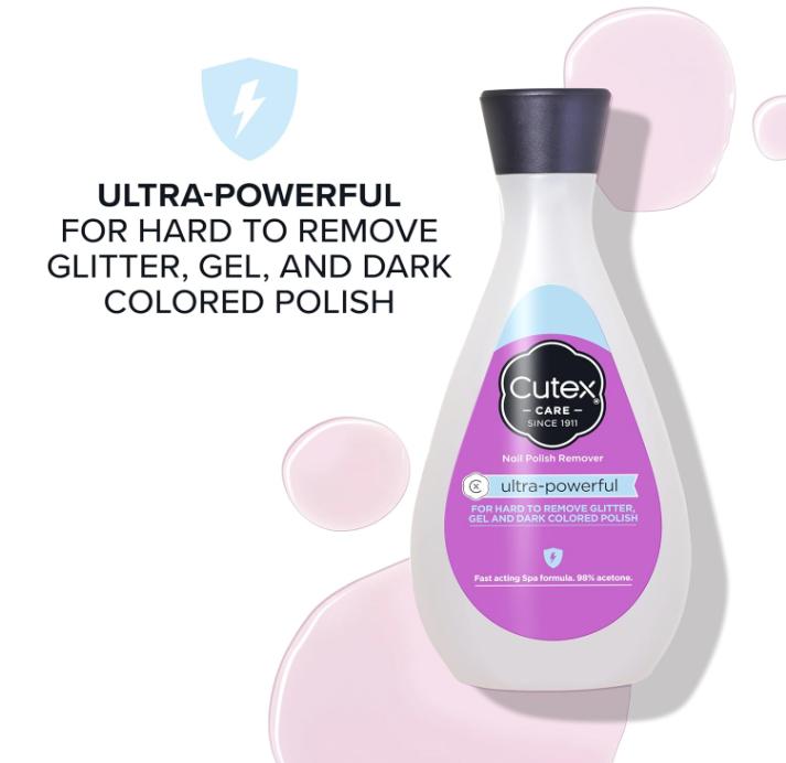 Cutex Gel Nail Polish Remover, Ultra-Powerful & Removes Glitter and Dark Colored Paints