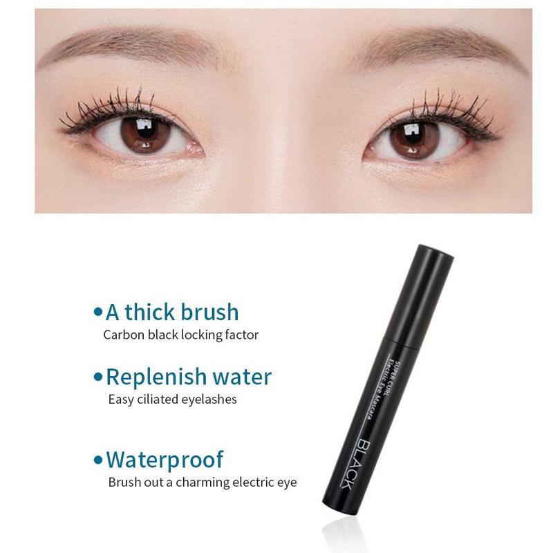 Natural Curl Eyelashes Mascara & Eyelash Curler, Large Capacity Mascara Stick, Long-lasting Lashes Lengthening & Volumizing & Curling Cosmetic