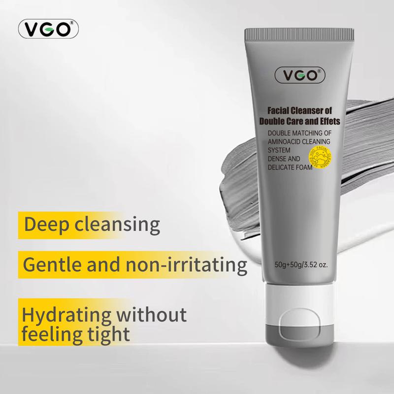 VGO-Vitamin C Serum, Moisturizer, and Facial Cleanser Set Cleansing Moisturizing Suitable for sensitive skin-Live  Gentle Hyaluronic Skin Repair Comfort Hydrate