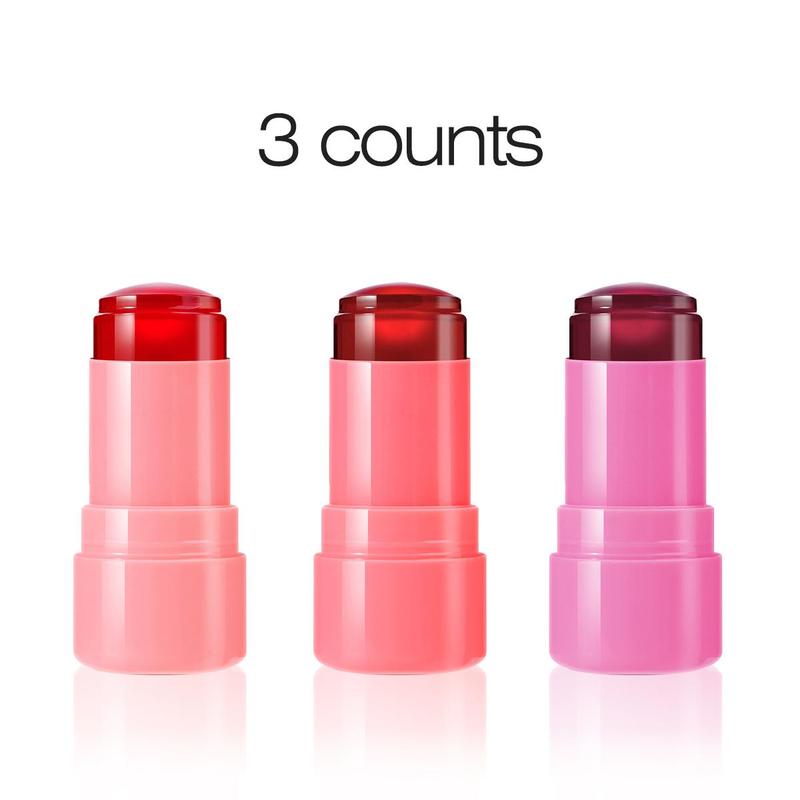 3 Color Jelly Blush Stick, 3 Counts set Long Lasting Blush for Cheeks, Natural Look Liquid Blush for Daily Makeup, Milk Jelly Blush Cream Blush Blusher Stick, Blush Sticks, Highlighter, Beauty Products, Makeup Products