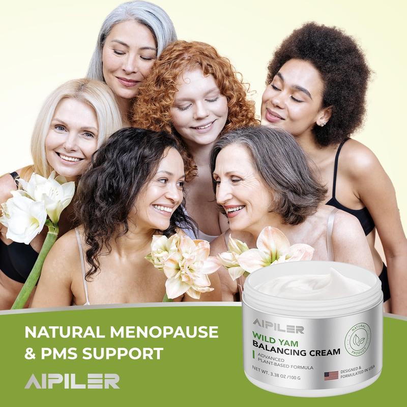 Organic Wild Yam Cream :Natural-Advanced Plant-based Formula For Menopause & Menstrual Support like hot flash and night sweats relief Moisturizers